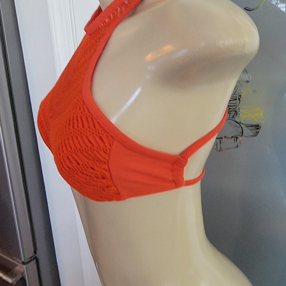 Xhilaration crochet high neck bikini top coral red - Picture 6 of 7